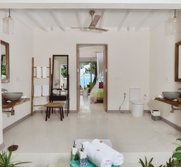 Blick in die beach villa vom bad